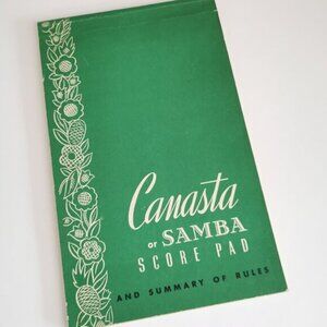 Vintage Canasta Samba Score Pad Junk Journal Pages Notepad Aged Paper Retro Card